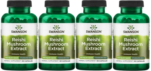 4 x Reishi Mushroom Extract 90kaps, Swanson.webp