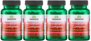 4 x Resveratrol Complex 180mg 60kaps, Swanson
