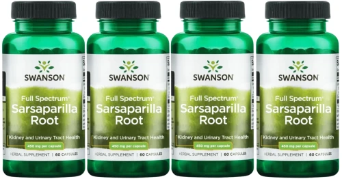 4 x FS Sarsaparilla Root - Kolcorośl 450mg 60 kaps., Swanson.webp