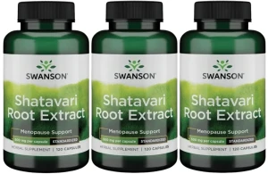 3 x Shatavari Root Extract 500mg 120kaps, Swanson