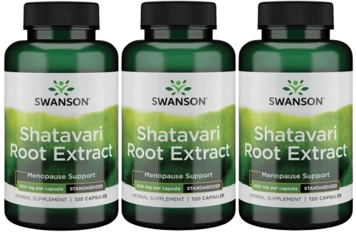 3 x Shatavari Root Extract 500mg 120kaps, Swanson.webp