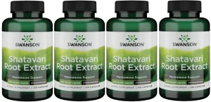 4 x Shatavari Root Extract 500mg 120kaps, Swanson