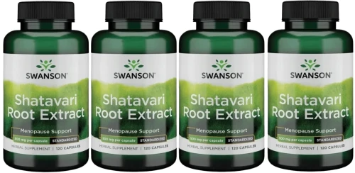 4 x Shatavari Root Extract 500mg 120kaps, Swanson.webp