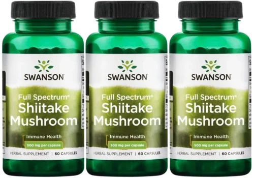 3 x FS Shiitake Mushroom - Shiitake grzybek 500mg 60 kaps., Swanson.webp