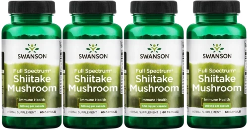 4 x FS Shiitake Mushroom - Shiitake grzybek 500mg 60 kaps., Swanson.webp