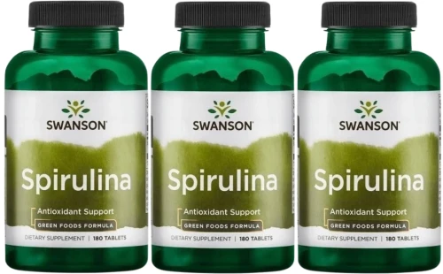 3 x Spirulina 500mg 180tab, Swanson.webp