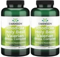2 x Rhodiola Holy Basil Valerian Stress Complex 180 kaps, Swanson.webp