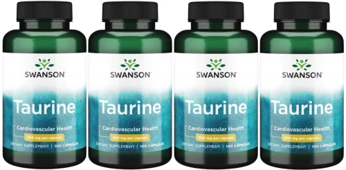 4 x Taurine - Tauryna 500mg 100 kaps, Swanson.webp
