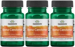 3 x Beta Carotene 10.000IU 250kaps, Swanson