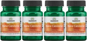 4 x Beta Carotene 10.000IU 250kaps, Swanson
