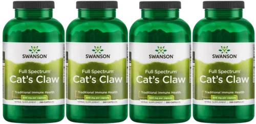 4 x Cat's Claw 500mg 250 kaps, Swanson.webp