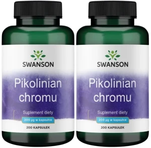 2 x Pikolinian chromu - Chromium Picolinate 200mcg 200kaps, Swanson