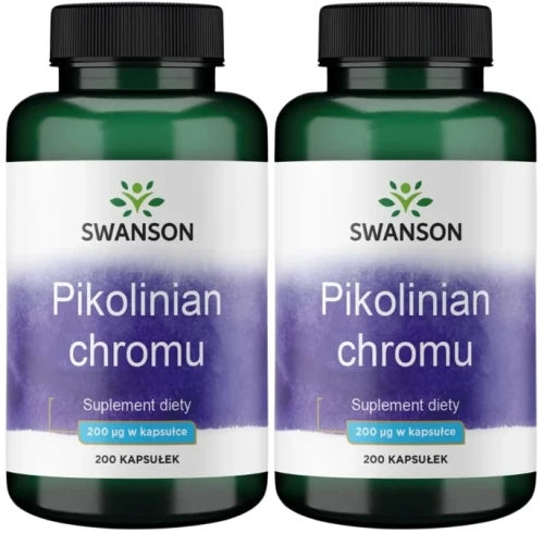 2 x Pikolinian chromu - Chromium Picolinate 200mcg 200kaps, Swanson.webp