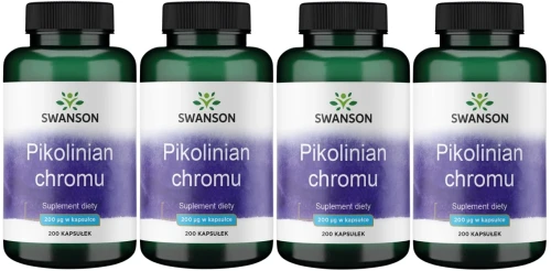 4 x Pikolinian chromu - Chromium Picolinate 200mcg 200kaps, Swanson.webp