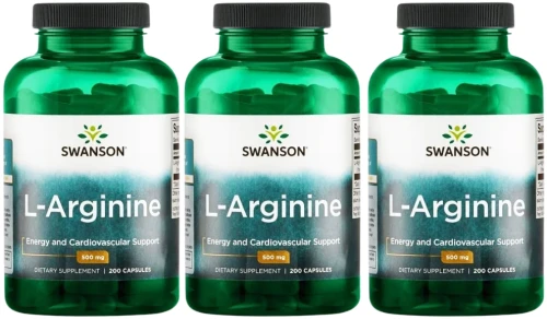 3 x L-arginine - L-arginina 500mg 200kaps, Swanson.webp