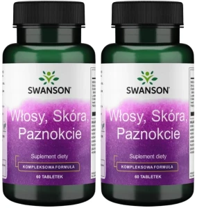 2 x Włosy, skóra paznokcie 60tab, Swanson
