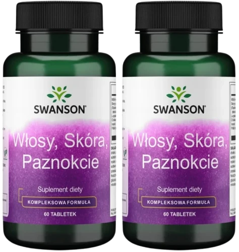2 x Włosy, skóra paznokcie 60tab, Swanson.webp