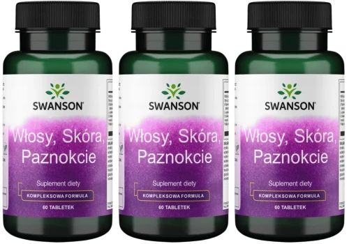 3 x Włosy, skóra paznokcie 60tab, Swanson.webp