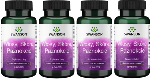 4 x Włosy, skóra paznokcie 60tab, Swanson.webp