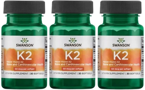 3 x K-2 Natural Vitamin K2 - Witamina K2 Naturalna 50mcg 30 żel, Swanson.webp