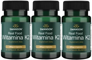 3 x Real Food Witamina K2 200mcg 30kaps, Swanson