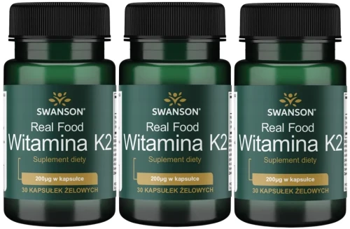 3 x Real Food Witamina K2 200mcg 30kaps, Swanson.webp