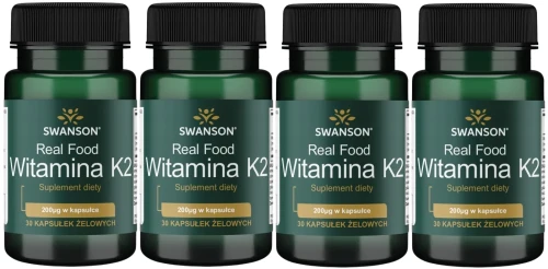 4 x Real Food Witamina K2 200mcg 30kaps, Swanson.webp