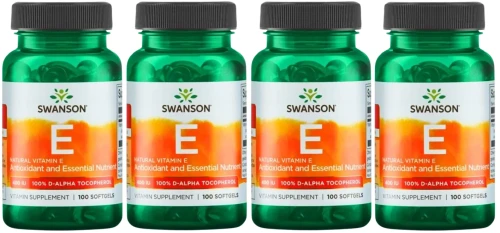 4 x E-400 Naturalna Witamina E 400IU 100kaps, Swanson.webp