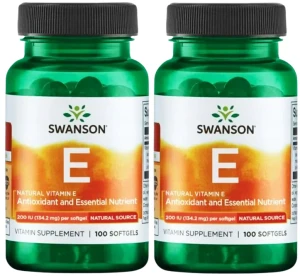 2 x Witamina E Naturalna 200IU 100kaps, Swanson