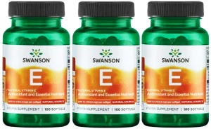 3 x Witamina E Naturalna 200IU 100kaps, Swanson
