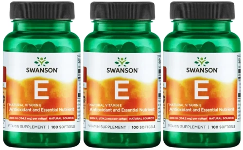 3 x Witamina E Naturalna 200IU 100kaps, Swanson.webp