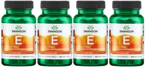 4 x Witamina E Naturalna 200IU 100kaps, Swanson