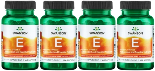 4 x Witamina E Naturalna 200IU 100kaps, Swanson.webp