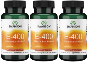 3 x E-400 Mieszanka tokoferoli Witamina E 400IU 100sgels, Swanson