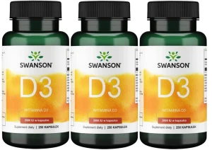 3 x D-3 Witamina 2000IU 250kaps, Swanson