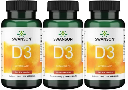 3 x D-3 Witamina 2000IU 250kaps, Swanson.webp