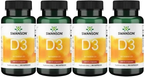 4 x D-3 Witamina 2000IU 250kaps, Swanson