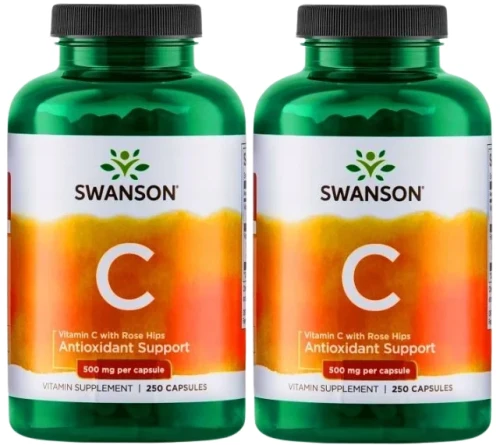 2 x C Vitamin with Rose Hips - Witamina C  + dzika róża 250 kaps, Swanson.webp