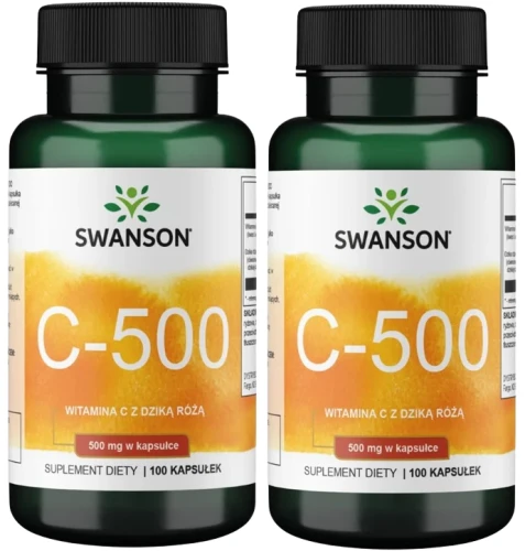 2 x C-500 Witamina C z Dziką różą 100kaps, Swanson.webp