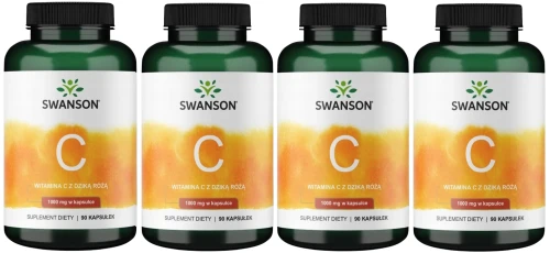 4 x Witamina C1000 z Dziką Różą 1000mg 90 kaps, Swanson.webp