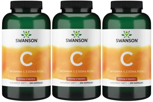 3 x Witamina C1000 z Dziką Różą 1000mg 250 kaps, Swanson.webp