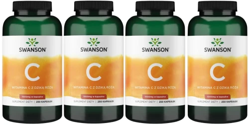 4 x Witamina C1000 z Dziką Różą 1000mg 250 kaps, Swanson.webp