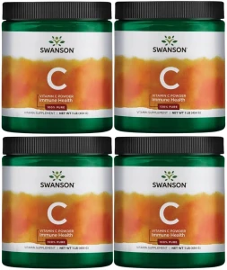 4 x Witamina C Powder - Witamina C Proszek 100% czystości 454g, Swanson