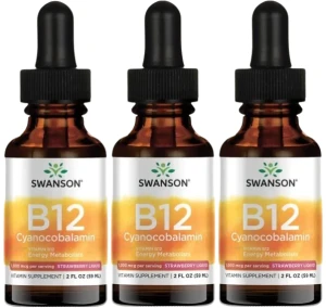 3 x B12 Cyanocobalamin - Witamina B-12 w płynie 59ml, Swanson