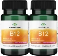 2 x B12 Witamina B-12 smak truskawkowy 1000mcg 100 do ssania, Swanson.webp
