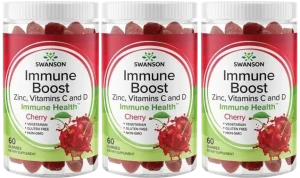 3 x Swanson Immune Boost smak wiśniowy 60 gumisiów -  Odporność Produkcja Kolagenu Ciśnienie