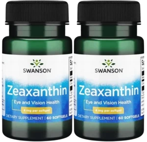 2 x Swanson Zeaxanthin Eye and Vision - Zeaksantyna 4mg 60 kapsułek - Wzrok Zmęczenie Oczu Plamka Żółta