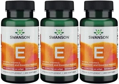 3 x Witamina E Naturalna 200IU 250kaps, Swanson.webp