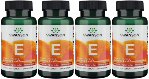 4 x Witamina E Naturalna 200IU 250kaps, Swanson.webp