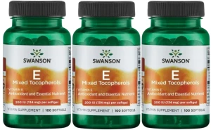 3 x E Mixed Tocopherols - Witamina E mieszanka 200IU 100sgels, Swanson